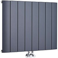 Aurora - Design Heizkörper (Horizontal) 600mm x 755mm (Einlagig) mit Mittelnschluss in Anthrazit - Hudson Reed von HUDSON REED