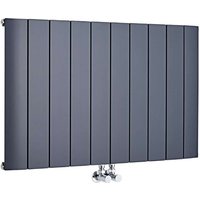 Aurora - Design Heizkörper (Horizontal) 600mm x 945mm (Einlagig) mit Mittelnschluss in Anthrazit - Hudson Reed von HUDSON REED