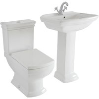 Chester - 1-Loch Stand-Waschbecken mit Säule und Stand-WC Set - Hudson Reed von HUDSON REED