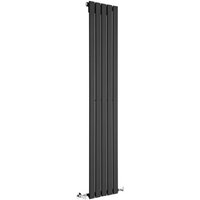 Design Heizkörper Delta - Vertikal Schwarz - 1600mm x 350mm Einlagig - 735 Watt von HUDSON REED