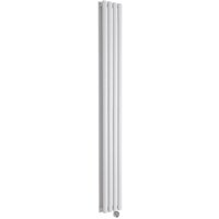 Design Heizkörper Elektrisch Vertikal Doppellagig Weiß 1780mm x 236mm inkl. 2x 600W Heizelemente - Revive von HUDSON REED