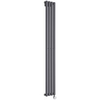 Design Heizkörper Elektrisch Vertikal Einlagig Anthrazit 1600mm x 236mm inkl. ein 800W Heizelement - Revive von HUDSON REED