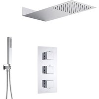 Duschsystem Kubix inkl Kopfbrause&44 Handbrause & Thermostat Duscharmatur von HUDSON REED