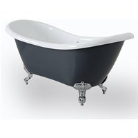 Elton - 1750x730mm Doppelseitige Freistehende Badewanne mit Füßen&44 Steingrau - Hudson Reed von HUDSON REED