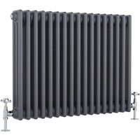 Regent - Gliederheizkörper (Horizontal) 600mm x 785mm 3-Säulen Anthrazit - Hudson Reed von HUDSON REED