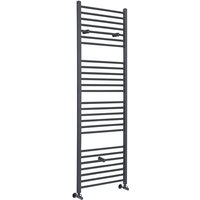 Hudson Reed Artle - Moderner Handtuchheizkörper 1800mm x 500mm (Flach) in Anthrazit von HUDSON REED