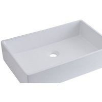 Hudson Reed Aufsatzwaschbecken Haldon - Moderne Waschschale aus Keramik in Weiß Rechteckig 600mm Breite - Waschbecken Waschtisch Hudson Reed Aufsatzwaschbecken Haldon - Moderne Waschschale aus Keramik in Weiß Rechteckig 600mm Breite - Waschbecken Waschtisch von HUDSON REED