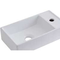 Aufsatzwaschbecken Halwell - Moderne Waschschale aus Keramik in Weiß Rechteckig 400MM Breite - Waschbecken Waschtisch - Hudson Reed von HUDSON REED