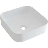 Aufsatzwaschbecken Milton - Moderne Waschschale aus Keramik in Weiß Quadratisch 400MM Breite - Waschbecken Waschtisch - Hudson Reed von HUDSON REED