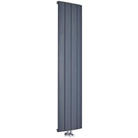 Hudson Reed Aurora - Design Heizkörper (Vertikal) 1600mm x 375mm (Einlagig) mit Mittelnschluss in Anthrazit von HUDSON REED