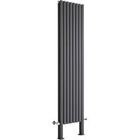 Hudson Reed - Revive - Design Heizkörper (Vertikal) 1780mm x 236mm (Einlagig) in Anthrazit von HUDSON REED