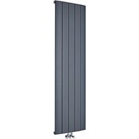 Design Heizkörper Vertikal Einlagig Mittelanschluss - Aluminium Anthrazit 1600mm x 470mm 1701W - Aurora - Hudson Reed von HUDSON REED