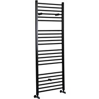Nox - Moderner Handtuchheizkörper 1600mm x 600mm (Flach) in Schwarz - Hudson Reed von HUDSON REED