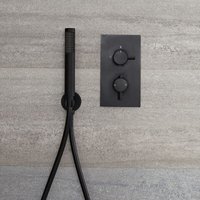 Hudson Reed Nox - Duschthermostat mit Handbrause & Wandhalterung Unterputz Schwarz von HUDSON REED
