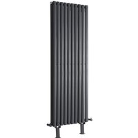 Hudson Reed - Revive - Design Heizkörper (Vertikal) 1780mm x 590mm (Doppellagig) mit Standfüßen in Anthrazit von HUDSON REED