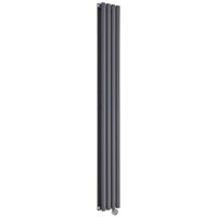 Hudson Reed - Revive - Design Heizkörper Elektrisch Vertikal Doppellagig Anthrazit 1780mm x 236mm inkl. 1x 1200W Heizelemente von HUDSON REED