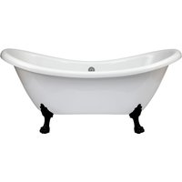 Hudson Reed Verona - Freistehende Badewanne 1750 mm aus Acryl in Weiß mit Löwenfüßen in Schwarz von HUDSON REED