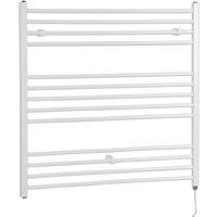 Hudson Reed - Ive - Elektrischer Design-Handtuchheizkörper in Weiß - Gerade Sprossen - 1000 x 1000 mm von HUDSON REED