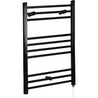 Hudson Reed - Nero - Elektrischer Design-Handtuchheizkörper in Schwarz - Gerade Sprossen - 800 x 500 mm von HUDSON REED