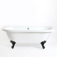 Richmond - Freistehende Badewanne 1730 mm aus Acryl in Weiß mit Greiffüßen in Schwarz - Hudson Reed von HUDSON REED