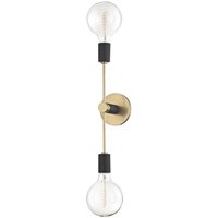 Astrid 2-flammige Wandleuchte Messing, schwarz von HUDSON VALLEY LIGHTING