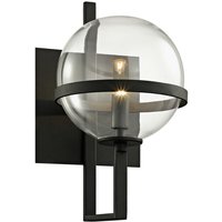 Elliot 1 Wandleuchte Struktur Schwarz, Glas von HUDSON VALLEY LIGHTING