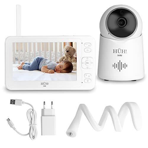 HÜH! Baby-Monitor für Video- und Audio-Babybett, Babyphone Babybett und Schaukel, Innenüberwachungskamera mit Radioline, kabellose Innenkamera für Haus, mit Monitor von HÜH!