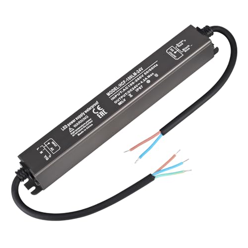 24V 100W LED Trafo, IP67 Wasserdicht Transformator Adapter, AC 100V-265V/50-60Hz zu DC 24V 4,2A LED Treiber Netzteil, Kompakter Konstantspannung Niedervolttrafo für Indoor/Outdoor LED Light Strip von HUEMIHUI