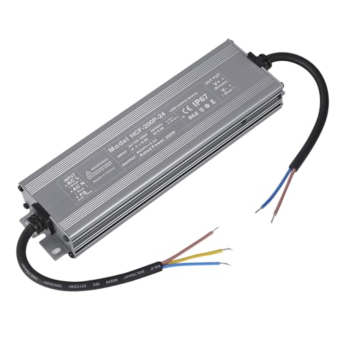LED Trafo 24V 200W, Ultradünn IP67 Wasserdicht LED Transformator, LED Netzteil Treiber AC 100-264V auf DC 24V 8.3A 200W Adapter, Outdoor Konstantspannung Niedervolttrafo für Streifen Lampen Strahler von HUEMIHUI