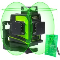 3 x 360 Kreuzlinienlaser Grün, 360 Grad 3D Linienlaser Umschaltbare Selbstnivellierenden Laser Level mit Pulsfunktion, USB-Ladeanschluss, inkl. von HUEPAR
