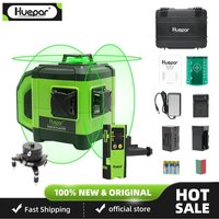 Elektronischer selbstnivellierender 3D-Laser mit grünem Strahl – 3 x 360 Kreuzlinie, 130 Fuß, professionelle Wasserwaage DT03G - Huepar von HUEPAR