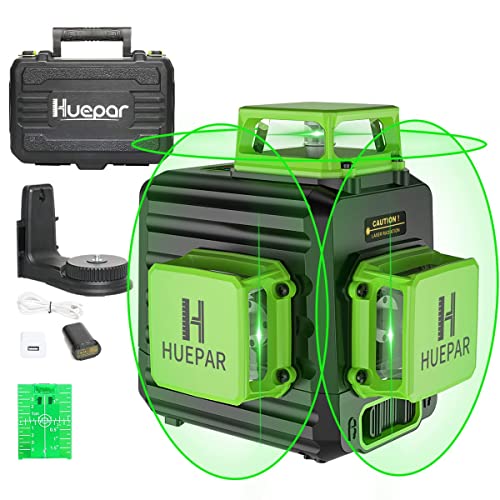 Kreuzlinienlaser, Huepar 3 x 360° Laser Wasserwaage Selbstnivellierenden, Kreuzlinienlaser Grün 12 Linien Laser, Linienlaser kreuzlaser Baulaser für Innenbereich Baustelle(mit Lithium-Batterie), B03CG Kreuzlinienlaser, Huepar 3 x 360° Laser Wasserwaage Selbstnivellierenden, Kreuzlinienlaser Grün 12 Linien Laser, Linienlaser kreuzlaser Baulaser für Innenbereich Baustelle(mit Lithium-Batterie), B03CG von Huepar