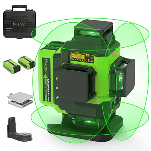 Huepar 4x360 Kreuzlinienlaser Selbstnivellierend 16 Linien Grüner Strahl 4D Linienlaser Fliesenboden Laserwerkzeug-2 x 360 Horizontale & 2 x 360 Vertikale Laserlinien mit zwei Li-Ionen-Akkus LS04CG Huepar 4x360 Kreuzlinienlaser Selbstnivellierend 16 Linien Grüner Strahl 4D Linienlaser Fliesenboden Laserwerkzeug-2 x 360 Horizontale & 2 x 360 Vertikale Laserlinien mit zwei Li-Ionen-Akkus LS04CG von Huepar