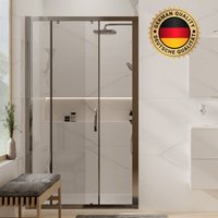 Duschpaket Schiebetür 120cm + Duschsäule mit Grohe Thermostatmischer + Satalek Duschwanne 120x90cm, Weiss - Hüppe von HÜPPE