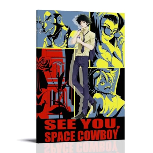 HUERIER Cowboy Bebop Poster für Zimmer, ästhetische Leinwand, Wandkunst, Dekor, Raumleinwand, künstlerisches Schlafzimmer-Poster, 30 x 45 cm, Rahmenstil HUERIER Cowboy Bebop Poster für Zimmer, ästhetische Leinwand, Wandkunst, Dekor, Raumleinwand, künstlerisches Schlafzimmer-Poster, 30 x 45 cm, Rahmenstil von HUERIER