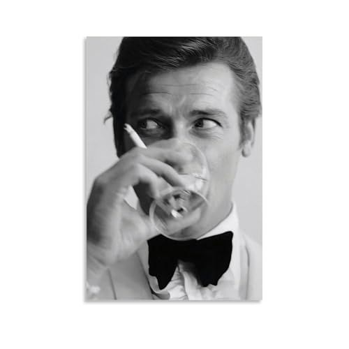 HUERIER Roger Moore Poster für Zimmer, ästhetische Leinwand, Wandkunst, Dekor, Raumleinwand, künstlerisches Schlafzimmer-Poster, 40 x 60 cm, ungerahmter Stil HUERIER Roger Moore Poster für Zimmer, ästhetische Leinwand, Wandkunst, Dekor, Raumleinwand, künstlerisches Schlafzimmer-Poster, 40 x 60 cm, ungerahmter Stil von HUERIER