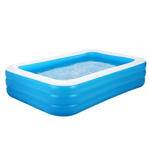 Aufblasbare Pool,Planschbecken Rechteckig Schwimmbecken Groß Familienpool für Hinterhof,Garten,Balkon 150cmx100cmx50cm von HUFACAI