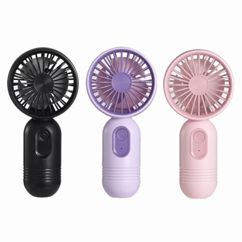 HUFACAI Tragbarer Mini-Ventilator, 3 Stück Handventilatoren, kleiner persönlicher Ventilator, batteriebetriebener Ventilator mit 3 Geschwindigkeiten, wiederaufladbarer USB-Ventilator für Frauen von HUFACAI