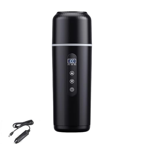 Reise-Wasserkocher, 500 ml, mit Echtzeit-Temperaturanzeige, kompatibel mit 5 V und 12 V/24 V USB-Steckdosen von HUFACAI