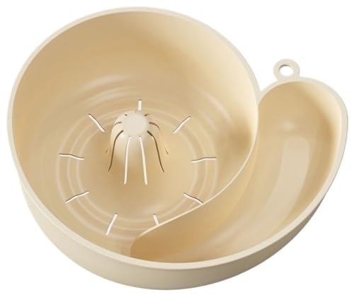 Abtropfgestell In Schneckenform, Automatischer Abtropfkorb In Schneckenform, Rotierende Waschschüssel For Obst Und Gemüse Mit Sieb, Tragbarer Obstreiniger For Die Küche Zu Hause(Beige) von HUFENYU