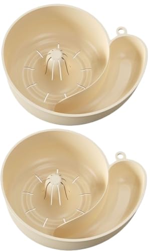 Abtropfgestell In Schneckenform, Automatischer Abtropfkorb In Schneckenform, Rotierende Waschschüssel For Obst Und Gemüse Mit Sieb, Tragbarer Obstreiniger For Die Küche Zu Hause(Beige*2) von HUFENYU