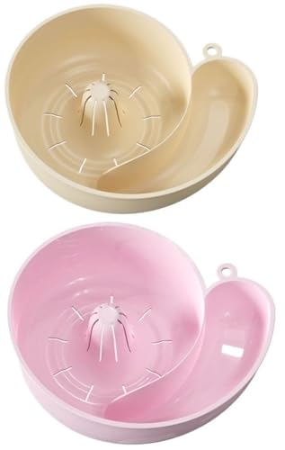 Abtropfgestell In Schneckenform, Automatischer Abtropfkorb In Schneckenform, Rotierende Waschschüssel For Obst Und Gemüse Mit Sieb, Tragbarer Obstreiniger For Die Küche Zu Hause(Beige+Pink) von HUFENYU