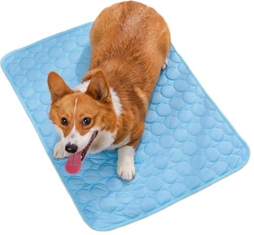 Kühlmatte for Hunde, Kühlmatte for Hunde, Kühlmatten for Haustiere, Waschbar, Tragbar, Kühlpad for Haustiere, for Den Außenbereich, for Hunde Und Katzen, Sorgt for Kühlung(Blue,XL) von HUFENYU