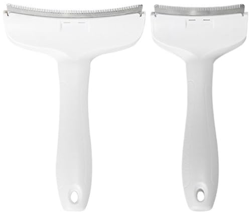 V-Zahn-Enthaarungskamm for Haustiere, Fellpflege for Hunde Und Katzen, Haarentfernungsbürste, Tierhaarentfernungswerkzeug, Tierhaarentfernungswerkzeug Mit Gebogener Form(White) von HUFENYU