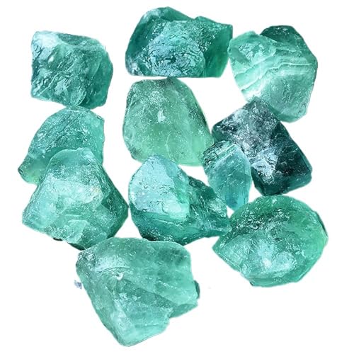 200 g natürliches grünes Fluoritkristallexemplar – unregelmäßig geformtes dekoratives Mineral for Aquarien und Heimdekoration von HUFFA