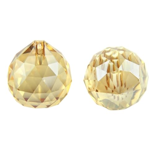 20mm/30mm/40mm 10 stücke Kronleuchter Kristall Facettierte Kugel Prisma Bunte Suncatcher Feng Shui Ball Glas Lampe Teile (Color : Golden Champagne, Size : 20mm 10pcs) von HUFFA