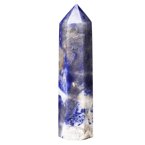 Blauer Sodalith-Sechseckprisma-Spitzstab – Natürlicher Kristallturm for Heimdekoration und Geschenke(4-5cm tall) von HUFFA