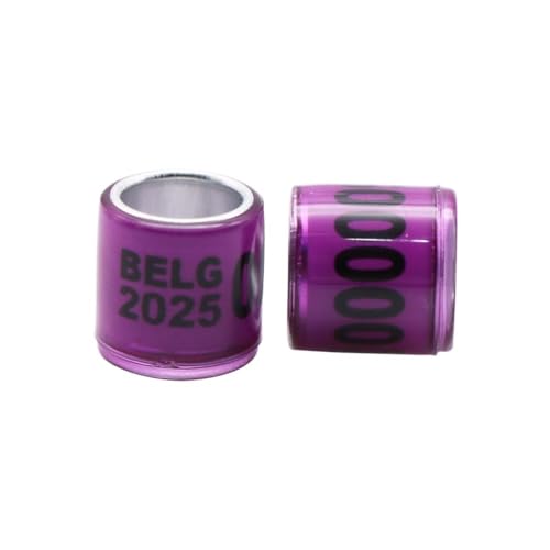 HUFFA 200 Pcs 2025 Aluminium Kunststoff Taube Fuß Ring Mit Anzahl Brief Vogel Bein Zeichen Ringe Fly Rennen Identifikation Tauben Tragen(BELG) von HUFFA