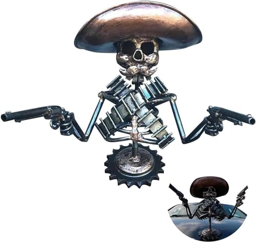 HUFFA Cowboy-Kühlerfigur-Skulptur, 3D-Automotive-Embleme aus Metall, Statuendekoration, LKW-Kühlerfigur, Motorhaubenschaufeln for Autos von HUFFA