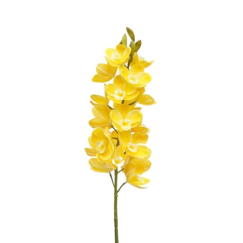 HUFFA Realistische Simulation Orchidee - Phalaenopsis Seidenblume for die Heimdekoration(Largelightyellow) von HUFFA